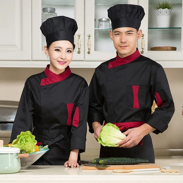 New Arrival Chef Jacket  Adult  Kitchen Wear Long Sleeved Male Female Restaurant Chef Uniform  Long Sleeved Plus Size B-5912