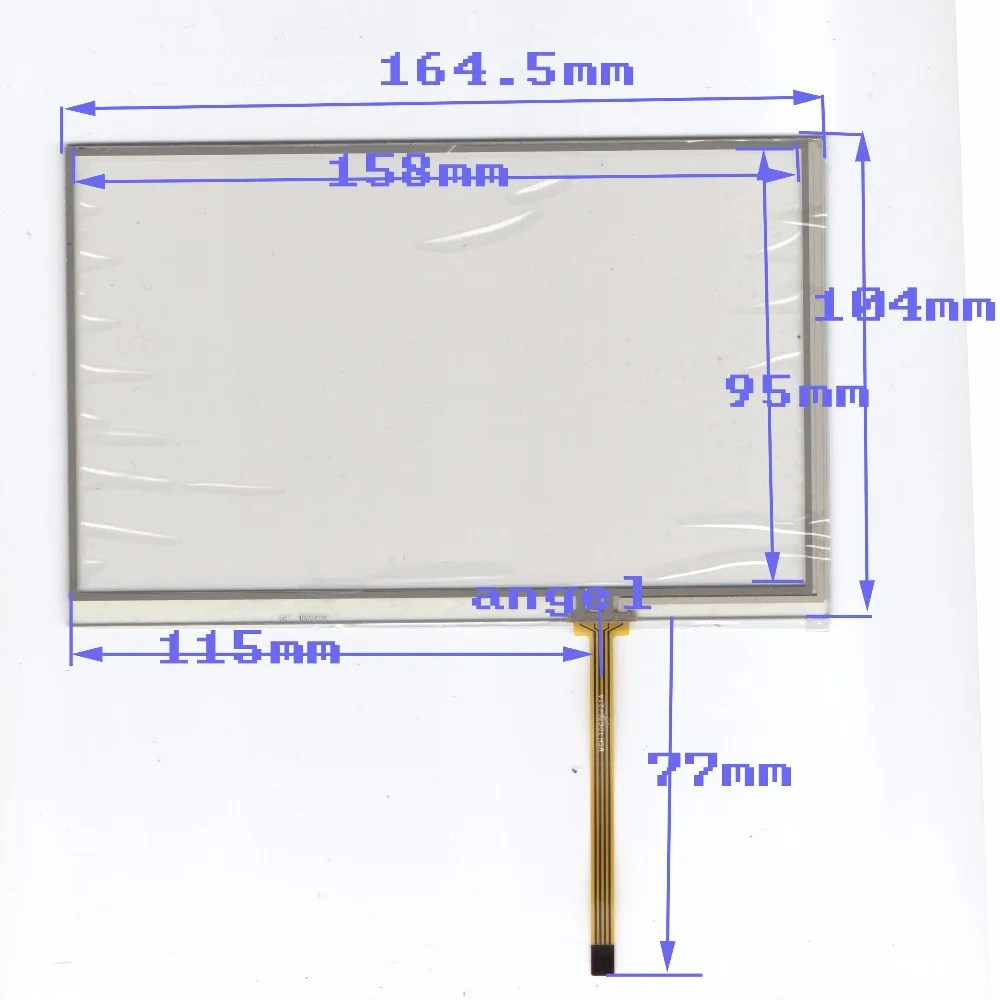 

Оригинальный новый 7-дюймовый четырехпроводной резистивный сенсорный экран для внешнего экрана Гладкий экран для навигации 165*104