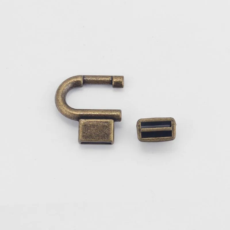 3sets Horseshoe Hook Clasp U Tip Shape Fit 10mm 5mm Flat Leather Cord Jewelry Bracelet Making