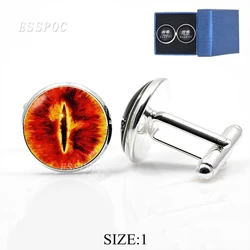 1 Pair Eye of Sauron Plated Men Wedding Cufflinks Dragon Evil Eye Jewelry Cuff Links Shirt Accessories Fathers Day Gift