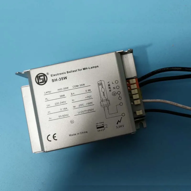 Balasto electrónico de 35W, 50W, 70W para bombilla hanlide de metal UVB