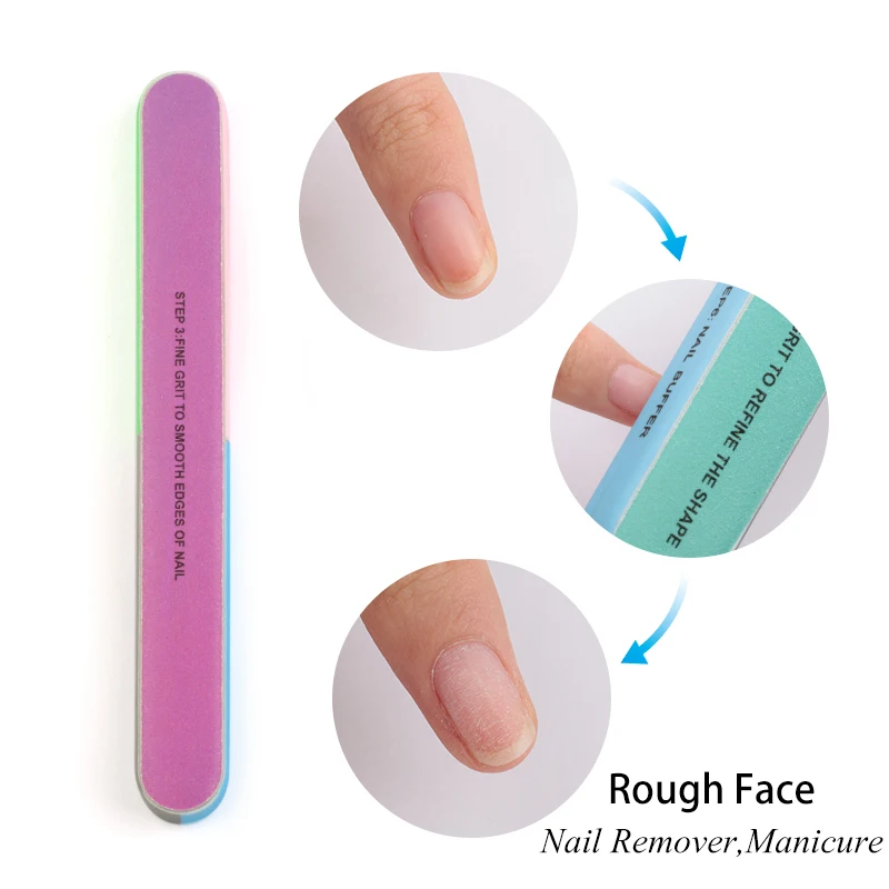 2 Pcs/set Nail Spong Files Professional File 7 Sides Sanding Buffer Block Nail Buffer For Nail Polishing Manicure Tool