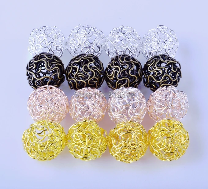 

Free Shipping 40pcs/pack Mix Hollow Twist Ball Wire Beads 18mm Wholesale