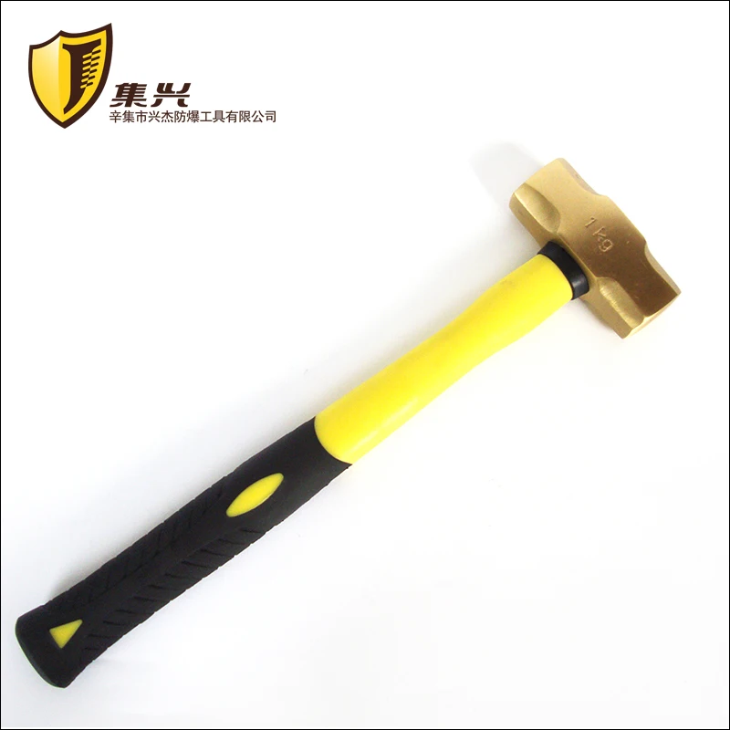 Brass Sledge hammer with rubber handle,Brass octagonal hammer with rubber handle,explosion-proof hammer,1kg