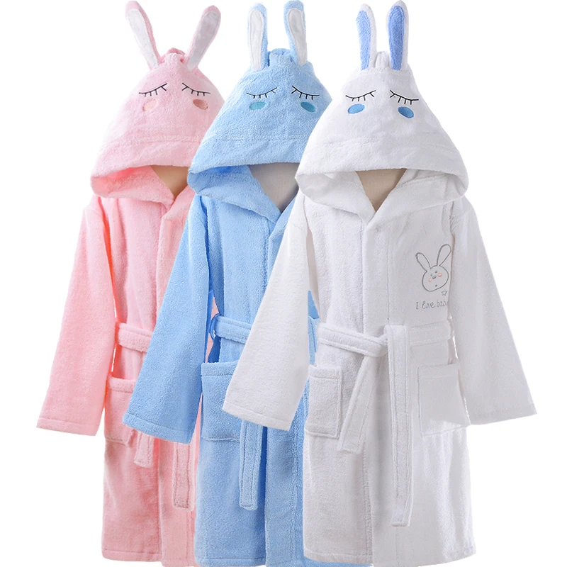 

Children's Bathrobes Kids Hooded cotton Baby Beach winter Sleepwear Boy Girls Cartoon Bathrobe Teenager Flannel Bathrobes