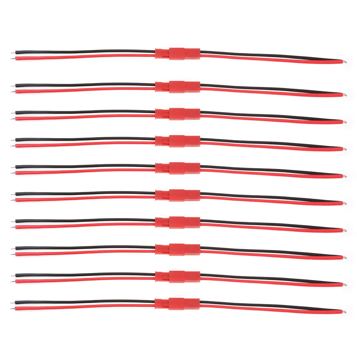 10Set 100mm Male Female Connector JST Plug Cable For RC BEC Battery Helicopter DIY FPV Drone 2 Pin Connectors Terminals