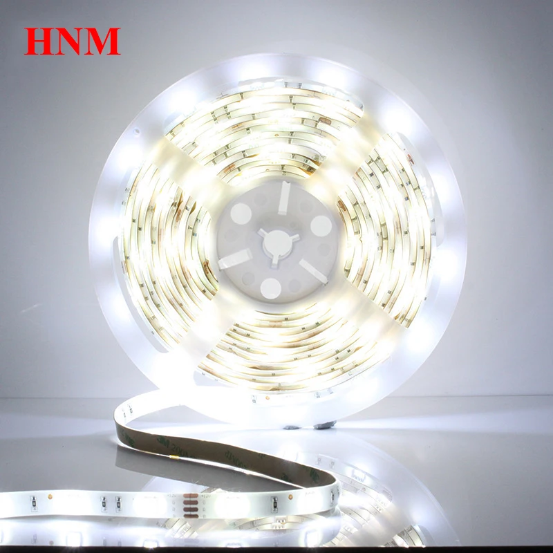 DC12V Cold White Flexible LED Strip 5050 SMD 30LEDs/m Flexible White PCB 5M/Roll SMD Tape LED Light Waterproof IP65 12V lamp