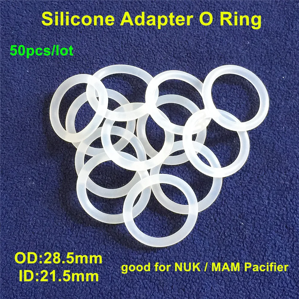 Chenkai 50pcs Clear Silicone Adapter O Rings DIY Baby Pacifier Dummy MAM Napkin Holder O Ring Transparent BPA Free Food Grade