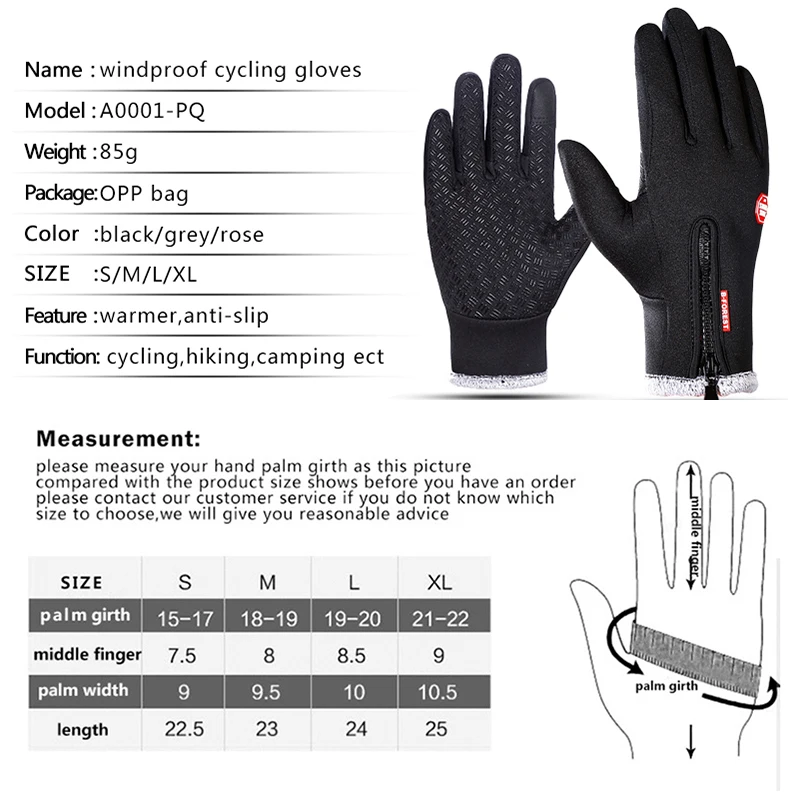 Kyncilor Cold Winter escursionismo guanti da bicicletta ciclismo più spesso antiscivolo in pile Wind stop Touch Screen guanti da ciclismo caldi