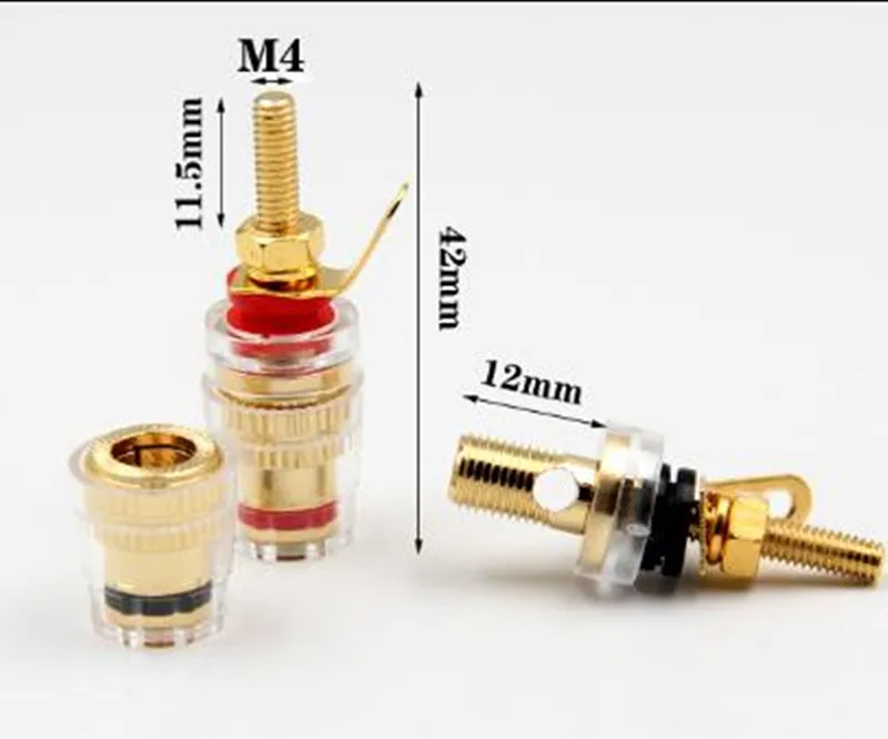 5pcs  M4*42mm Amplifier Speaker Acoustic Crystal Terminal Speaker Terminal Banana plugs and sockets M4*42mm