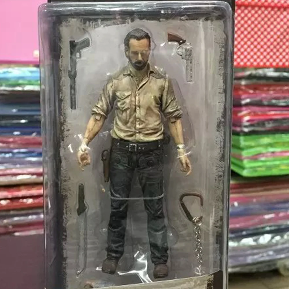 Anime The Walking Dead Rick Grimes Daryl Dixon Glenn Rhee Carl Grimes PVC Action Figure Collectible Model Toys 12cm