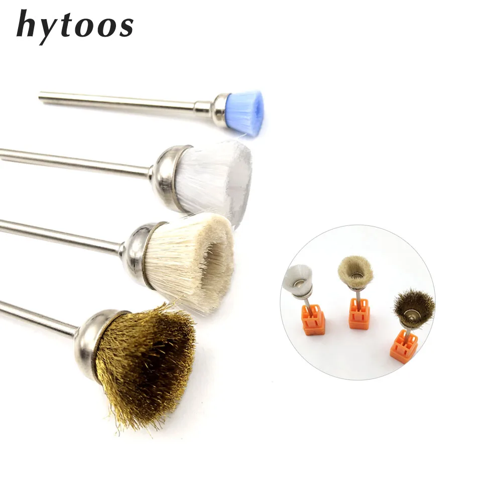 Hytoos 1 peça de brocas para unhas, escova de limpeza de fio de cobre, 3/32 '', rotativa, manicure, brocas elétricas, acessórios, ferramentas para arte em unhas