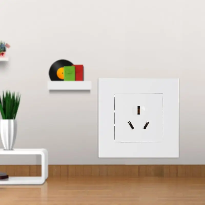 Wall Socket 86 Type 16A Power Outlet With 3 Holes White PC Panel For Air Conditi