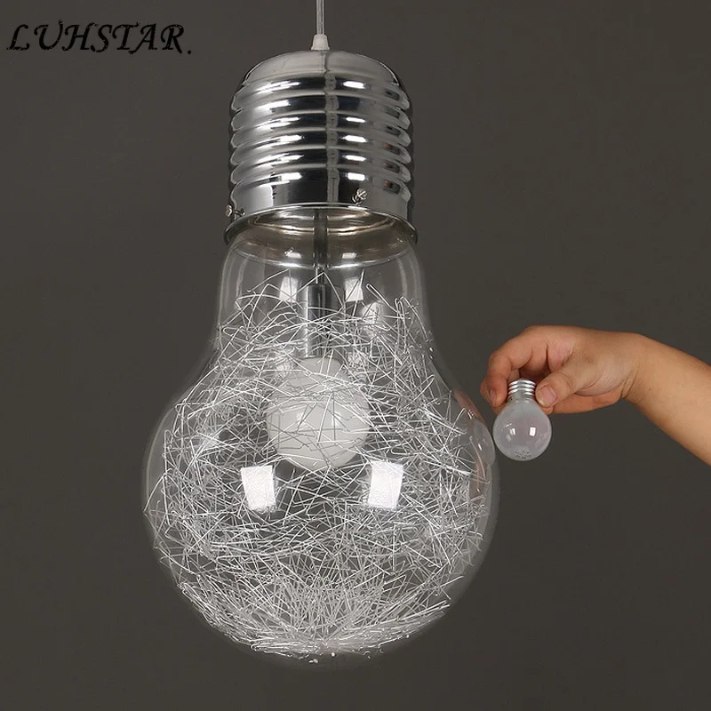 

Big Edison Bulb Pendant Light Modern Simple Home Deco Luminaria Suspendu Dining Room Bedroom Lamp Living Room Led Glass Hanglamp