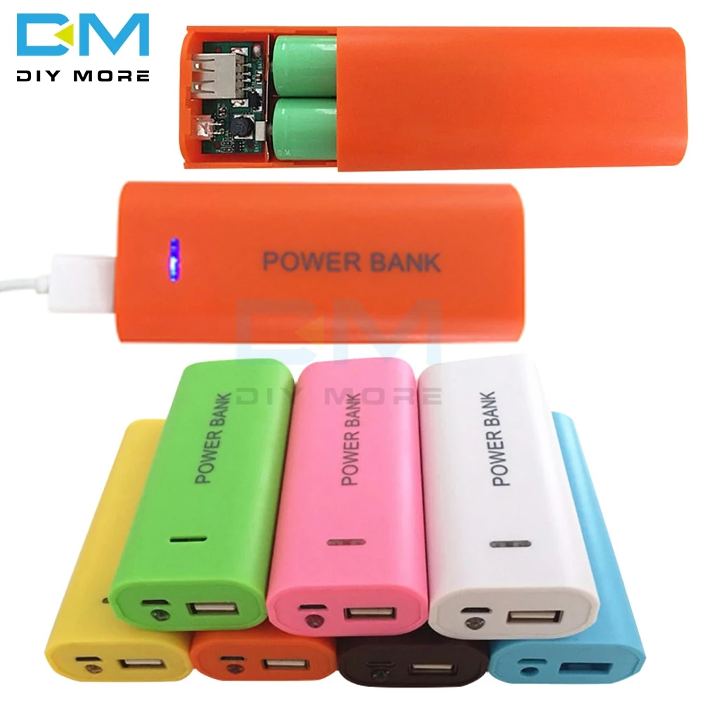 Funda portátil para banco de energía USB, soporte de batería DIY, caja de cargador sin soldadura para carga de teléfono sin batería, 2x18650, 5V