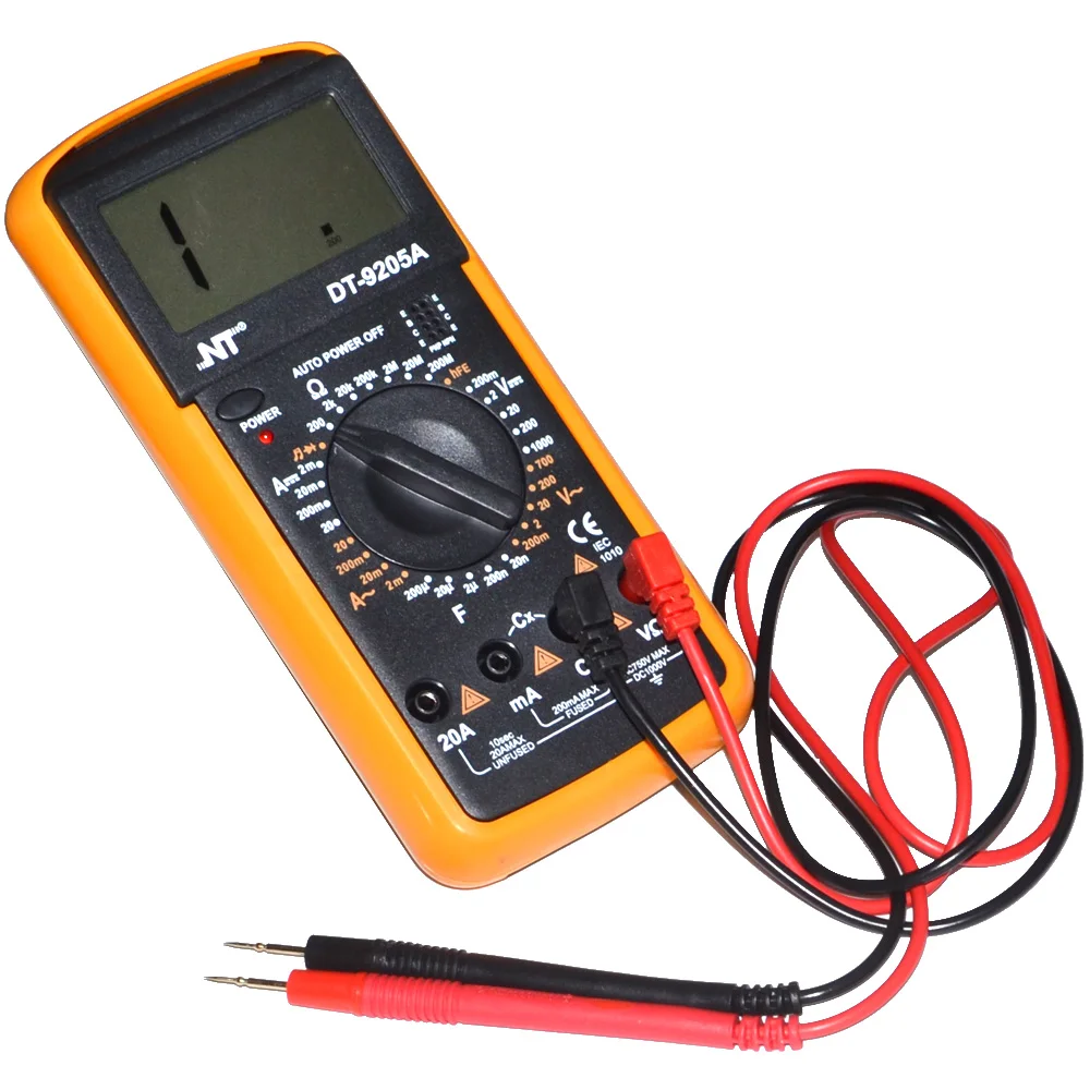 

Professional Multimeter Digital Voltmeter Ammeter AC DC OHM Volt Gauge Amp Current Tester with Probe Auto Range Voltage Tester