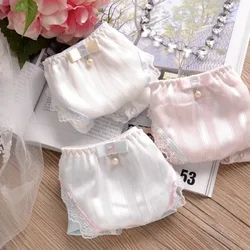 High Elasticity Milk Silk Smooth Cute Lovely Sweety Women Panties Low Waist Soft Sexy Lace Japanese Style Female Underwear