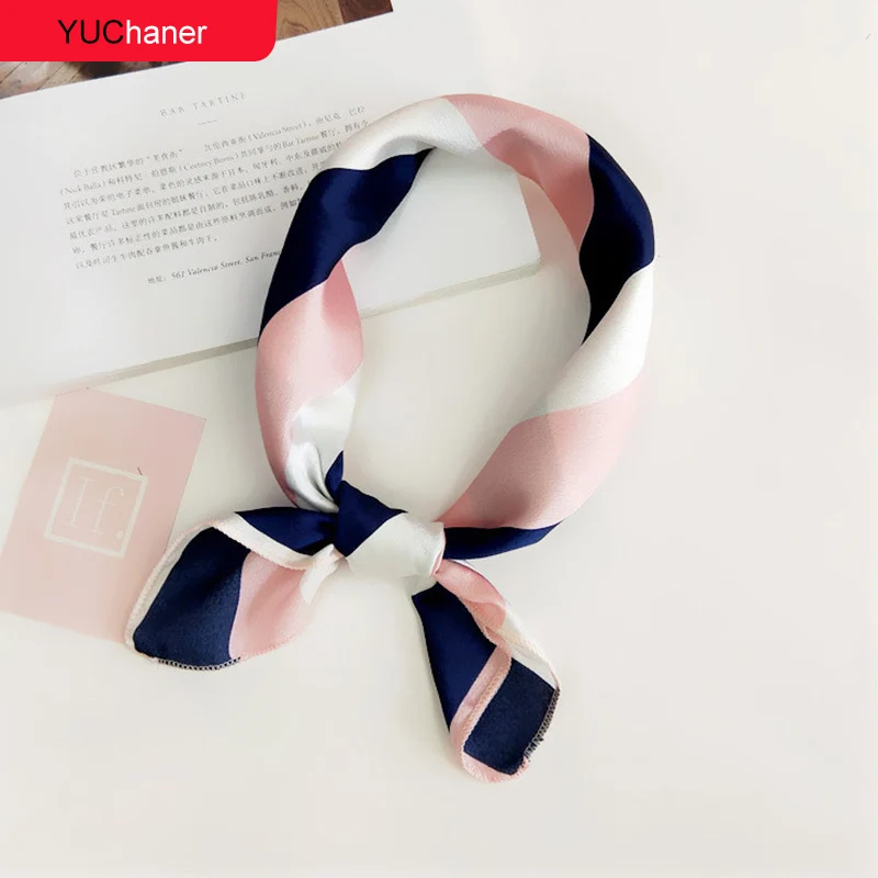 Hair Scarf Tie Animal Print Red Love Satin 49cm Small/Square/Silk/Neck/Ring/Scarf Winter Head Scarf For women Neckerchief 2021