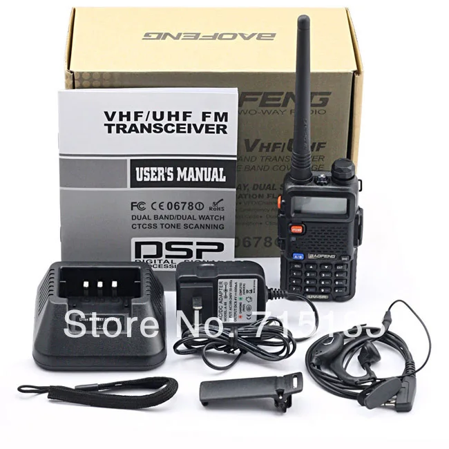 

BAOFENG UV 5R VHF136-174MHz& UHF 400-520MHz Dual Band Radio Free Earpiece Baofeng UV-5R walkie talkie 5w Dual display for car