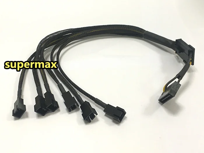 SATA 1 to 6 Port 3Pin Fan Power supply Cable For PCI express Graphics Card PC 6 ways 3P Cooling PWM Y splitter Converte