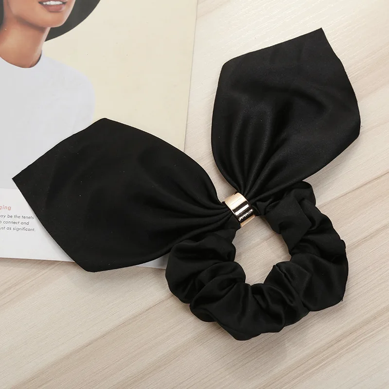 Wysokiej jakości proste mody opaski do włosów dla dziewczynek Pearl Bowknot Scrunchies elastyczne włosy liny muszki kucyk Holder Hairband