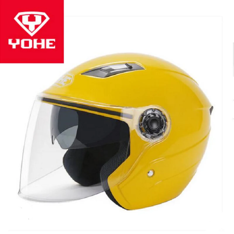 Summer New YOHE Double lens Motorcyce Helmet YH837A Half Face Motorbike Helmets Casco made of ABS PC Visor Lens size M L XL XXL