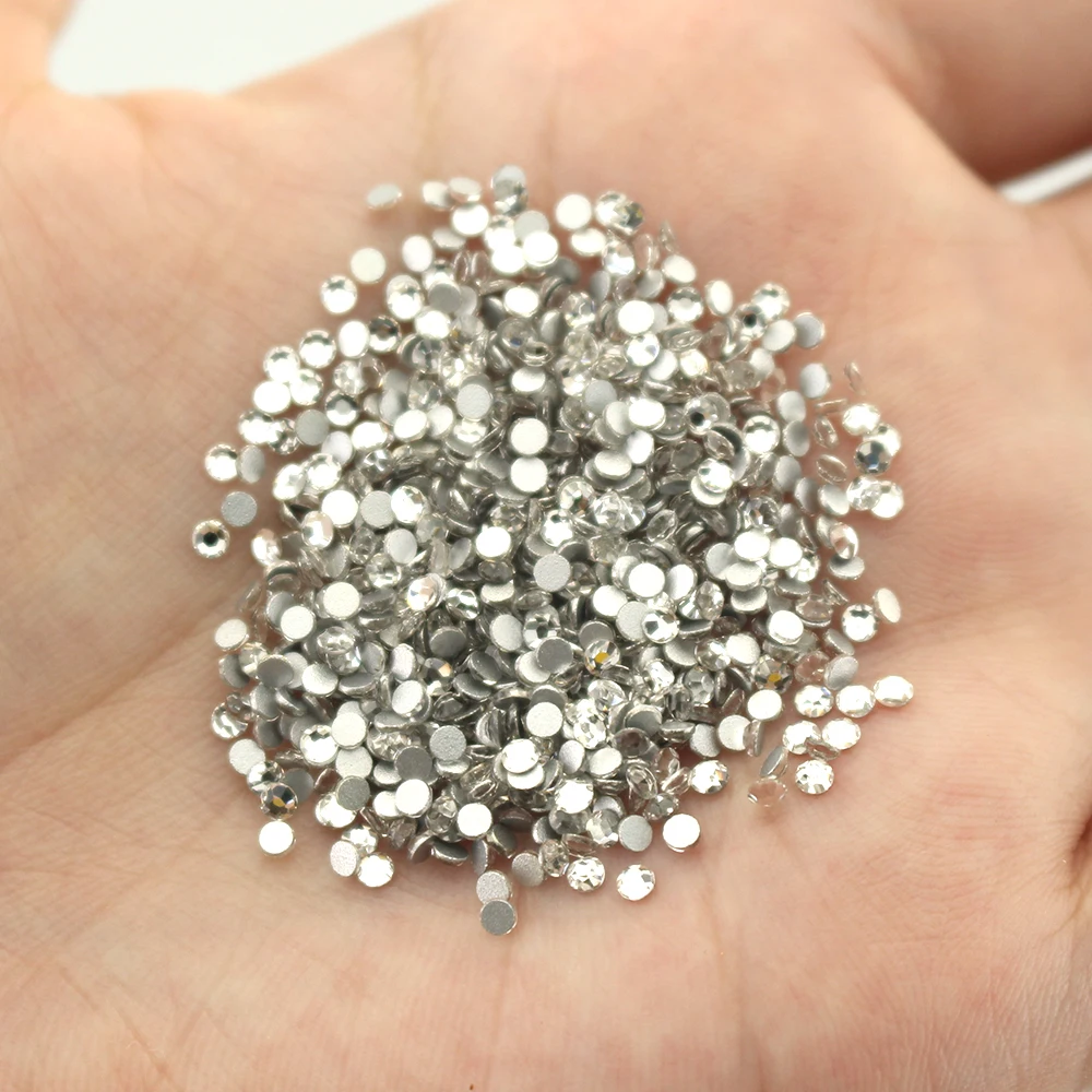 1440 ADET Çok Boyutlu Cam Rhinestones AB Renk Düz geri SS3-SS10 Kristal Strass 3D Takılar Seti DIY Manikür Tırnak sanat Süslemeleri