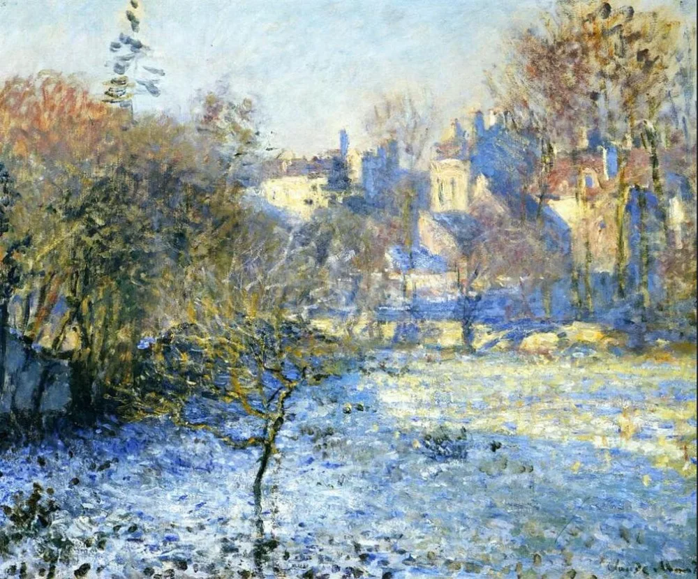 High quality Oil painting Canvas Reproductions Frost (1875)  by Claude Monet hand painted