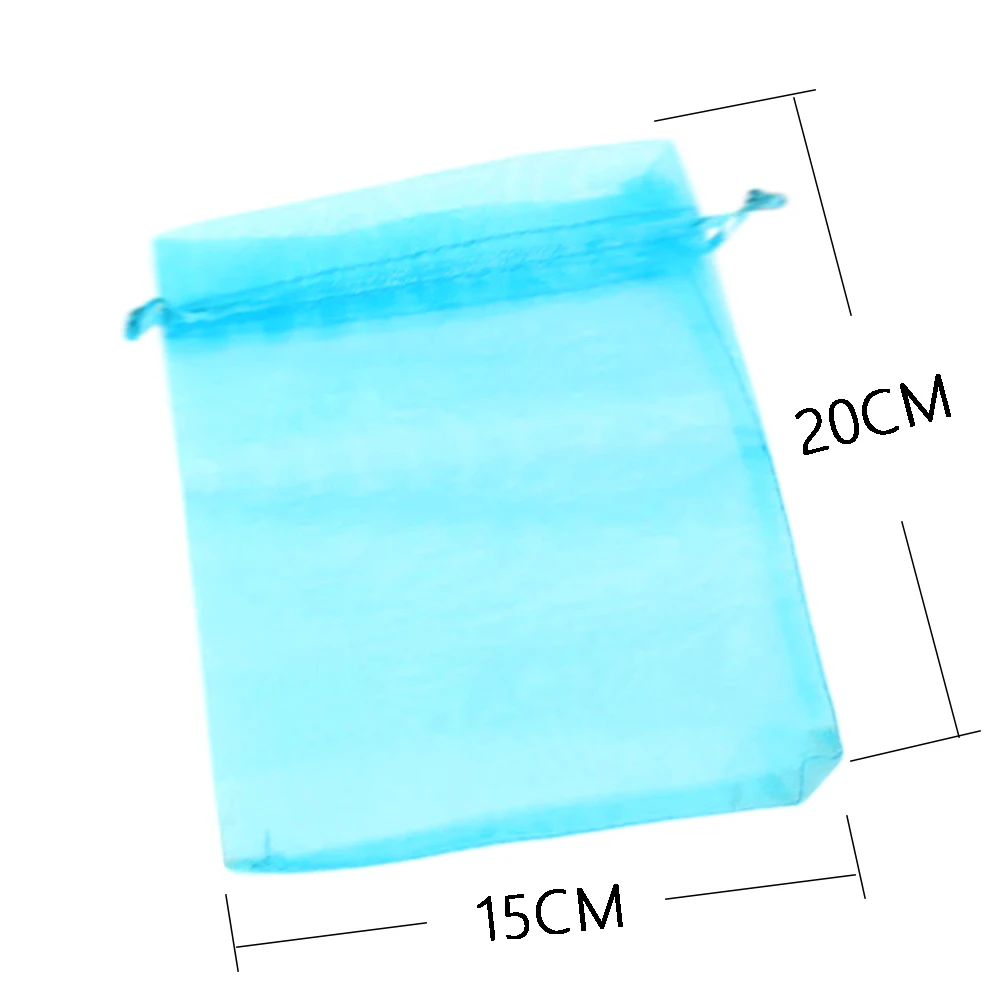 200pcs/bag 15x20cm 17x23cm 20x30cm Selection 21 Colors Organza Bags Drawable Gift Bags & Pouches