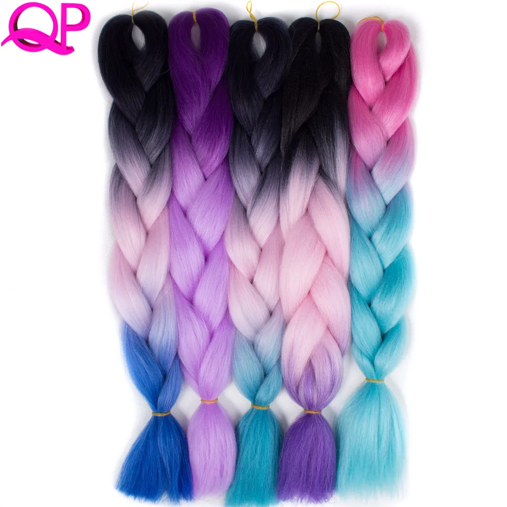 Pre Ombre Braiding Hair  24'' yaki straight 100g/pcs Synthetic  High Temperature Fiber Hair Extensions