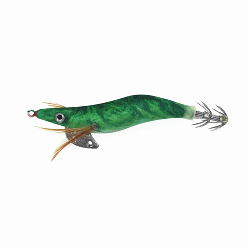 Hot Sale 1pcs Shrimp Fishing Lures 10cm 11g Squid Jigs Lure Artificial Wooden Shrimp Bass Bait Fishing Tackle