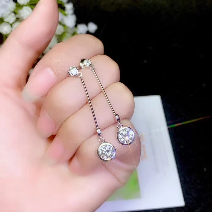 

Lanzyo 925 Sterling Silver natuarl Moissanite Diamond Stud Earrings Girls Birthday Gift Sterling Silver Fine Jewelry Woman