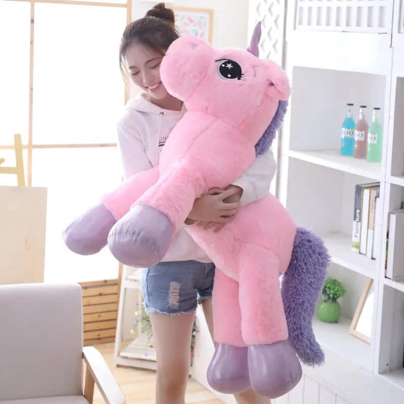 

80cm/100cm White Unicorn Plush Toys Giant Unicorn Stuffed Animal Horse Toy Soft Unicornio Peluche Doll Gift Children Photo Props