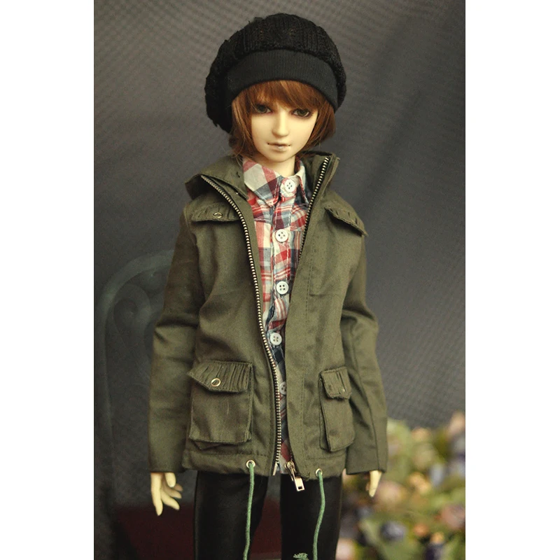 

BJD Green Coat Outfits Clothing Jacket For 1/6 1/4 11” 17" Tall Girl MSD YOSD DK DZ AOD DD Doll Wear