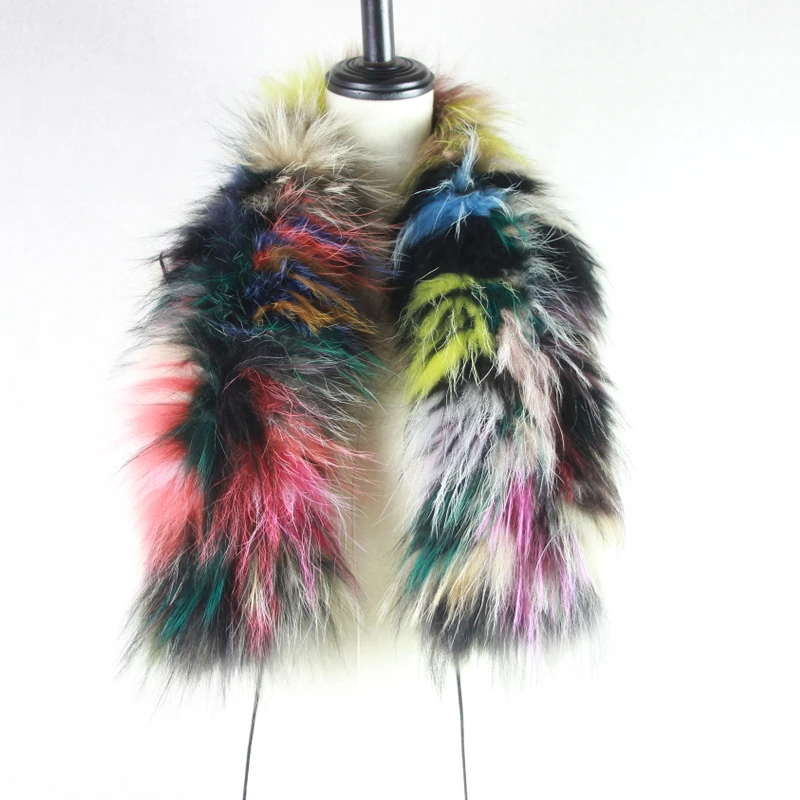 2021 New Women Genuine knitted Fox Fur scarf Real Fur collar Winter Warm Neck Warmers  silver fox colorful mixed color scarf