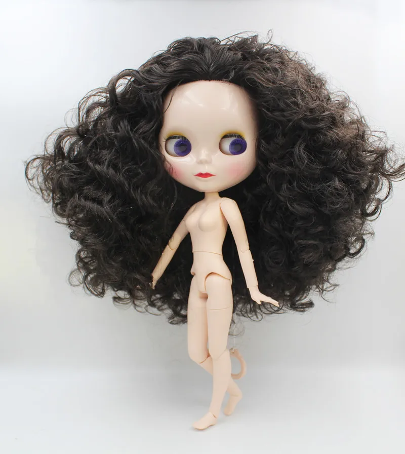 Blygirl,Blyth dolls, black curly hair, 19 and 7 joint new dolls, normal shell, 1/6 dolls, nude dolls