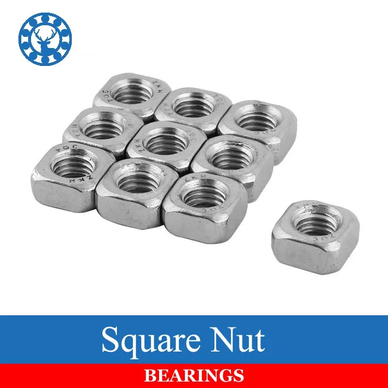 50Pcs DIN557 GB39 M3 M4 M5 M6 M8 M10 M12 304 Stainless Steel Square Nut (NOT Cheap Galvanization)