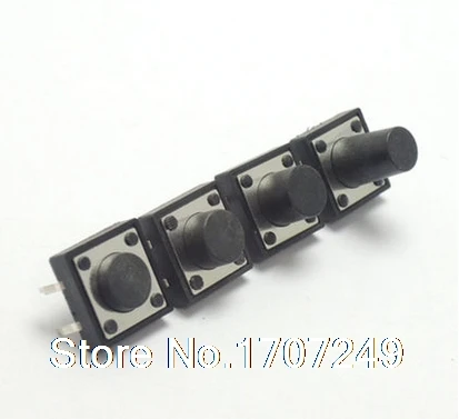 

Free Shipping 500PCS DIP 12X12X7mm Tact switch Tactile Tact Push Button Micro Switch Momentary 12*12*7MM