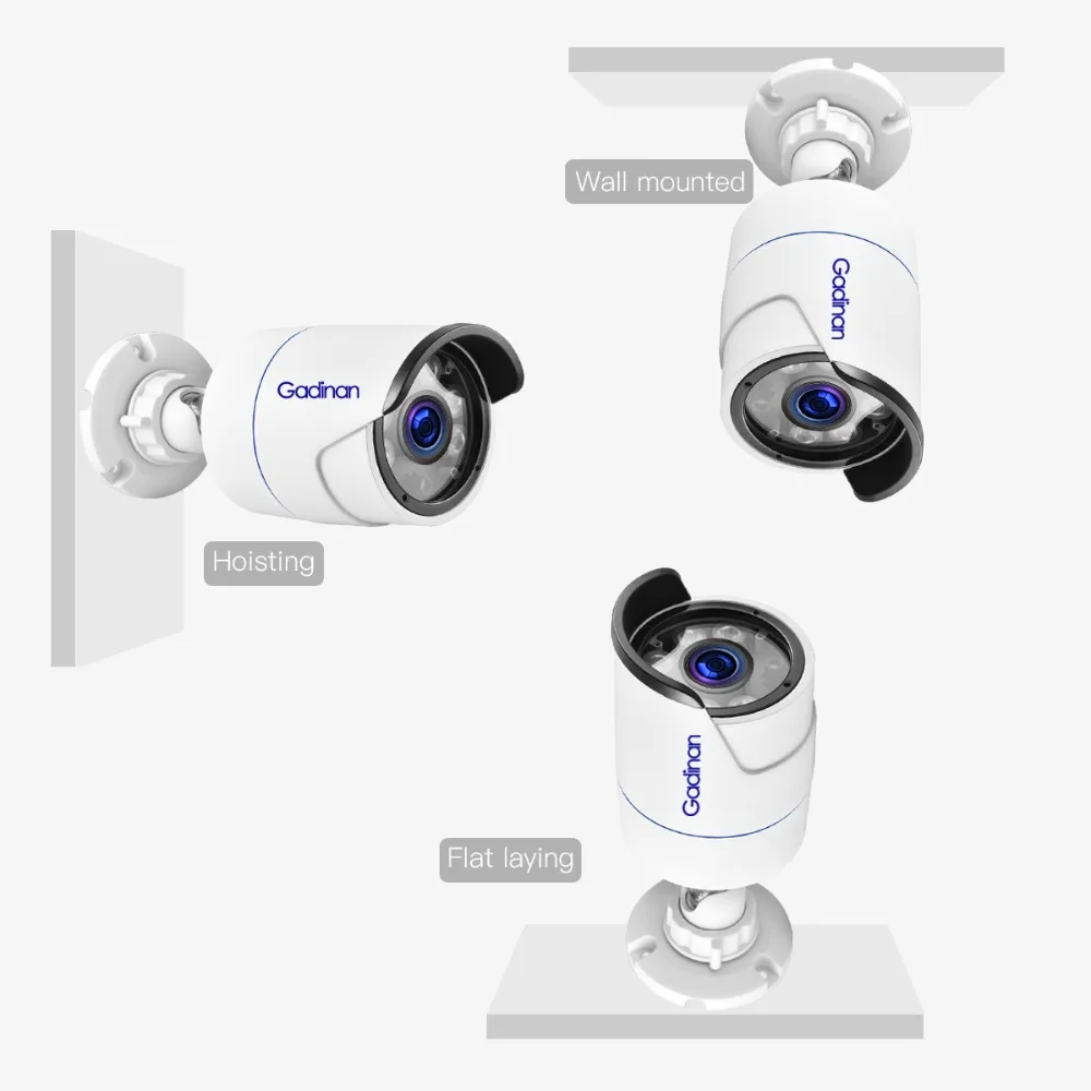 Imagem -05 - Gadinan-câmera de Vigilância Bala Outdoor Detecção Humanoid P2p Cctv Segurança Microfone Áudio 48v Poe Câmera ip 5mp