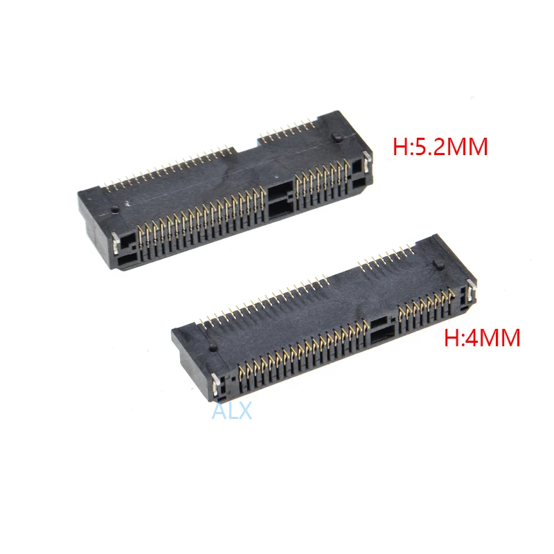 2/5/10PCS 52PIN MINI PCIE PCI-E SOCKET msata connector Height: 4.0mm 5.2mm 5.6mm for NoteBook Computer