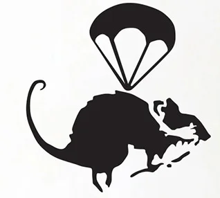 Helicopter Rat - Banksy Wall Stickers, mural wallpaper,wall art, 45*46CM