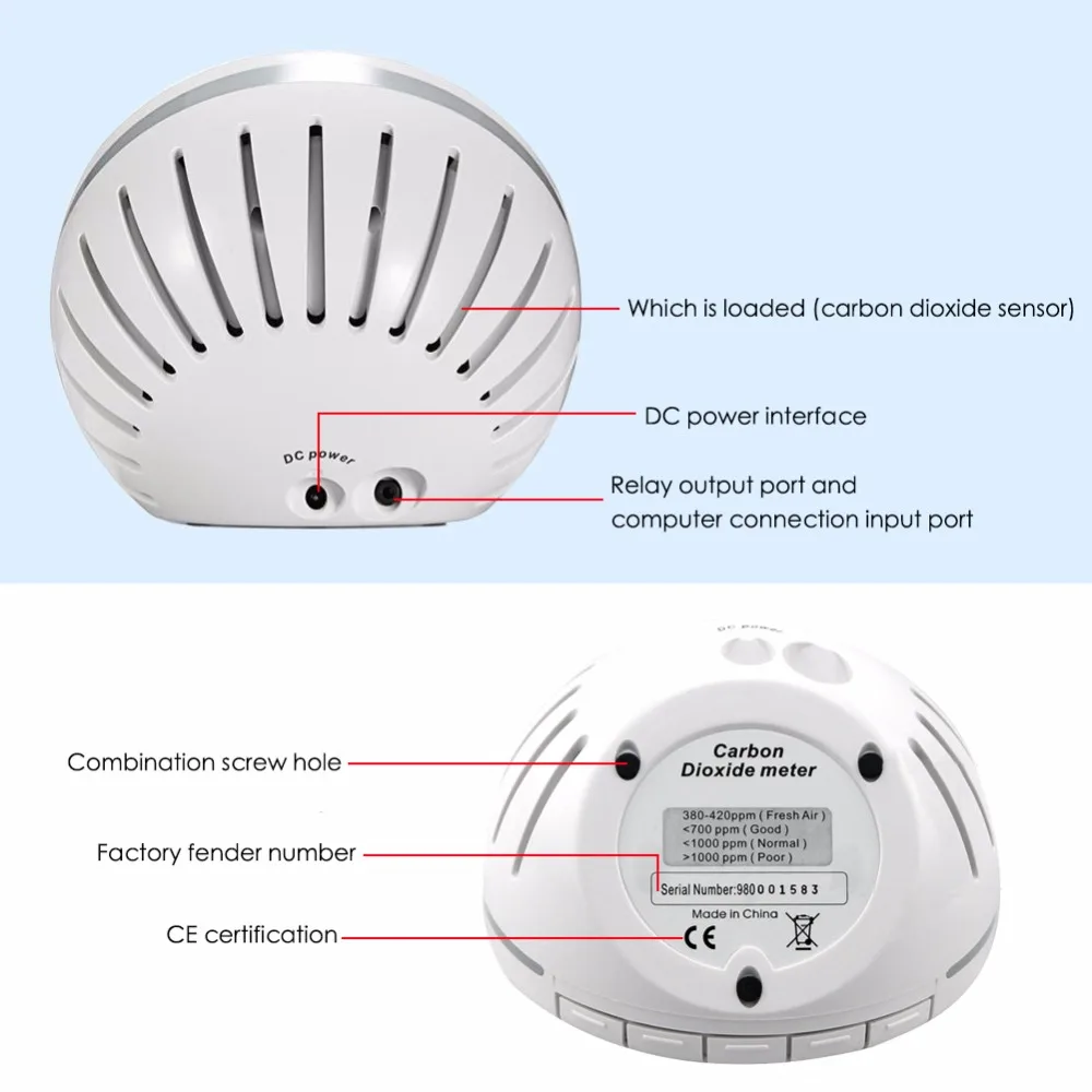 Yieryi AZ7788 CO2 Detector with Alarm Measuring Range 0~9999ppmCO2 Concentration Temperature Humidity In 1 Detection Instrument