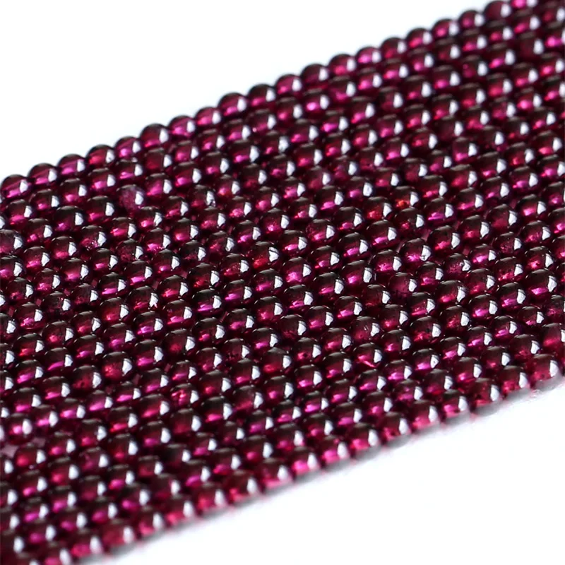 High Quality Natural Genuine Clear Purple Red Almandite Garnet Small Round Loose Beads 3mm 15