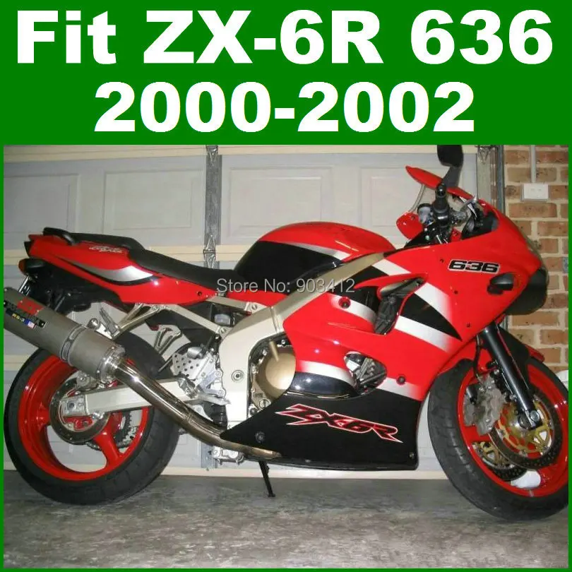 Fairings Fit for Kawasaki 2000 2001 2002 ZX6R fairing kit  red  white Ninja ZX 6R 636 00 01 02 body kits ZX636 C1E5