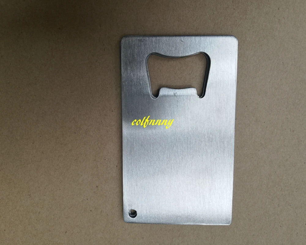 

500pcs/lot Can customize logo Stainless Steel Credit Card Bottle Opener Wallet Size Business Card Beer Openers weddign gift