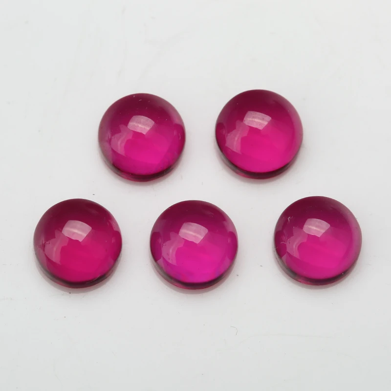10 szt. 3mm ~ 10mm 5 #   Kolorowy okrągły kształt Cabochon Syntetyczne korundowe klejnoty Lab Created Stone