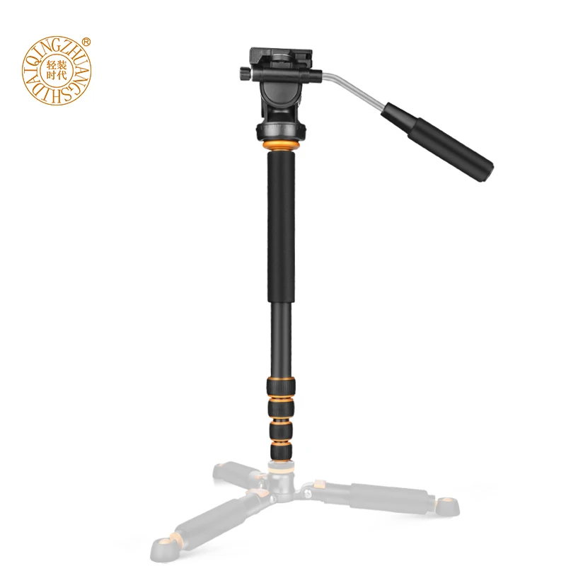 Q188อลูมิเนียมมืออาชีพแบบพกพาMonopodเดินทางวิดีโอMonopodกับของเหลวหัวสำหรับCanon Nikon Sonyกล้องวิดีโอกล้อง