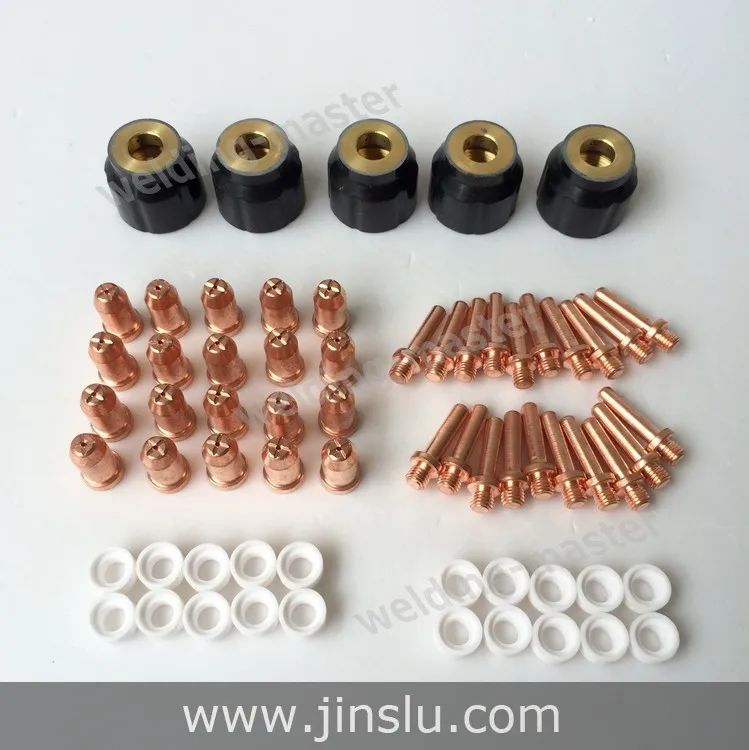 Air Plasma Cutter Torch Cutting Consumables JG-60 shield cup tip electrode gas distributor kit  65 pcs JINSLU