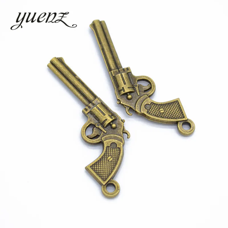 YuenZ 3 pcs Charms pistol 55*25mm Antique Silver Plated Pendants Making DIY Handmade Tibetan Silver Jewelry M22