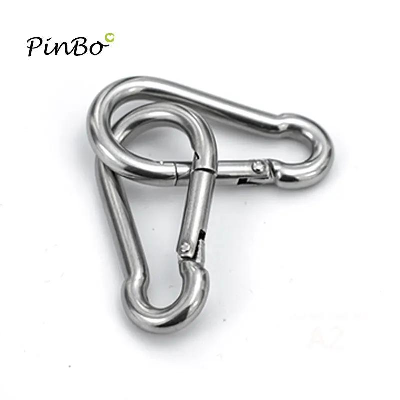 4pcs M6 304Stainless Steel Carabiner Carbine Snap Hook Outside Opening AISI304 M6